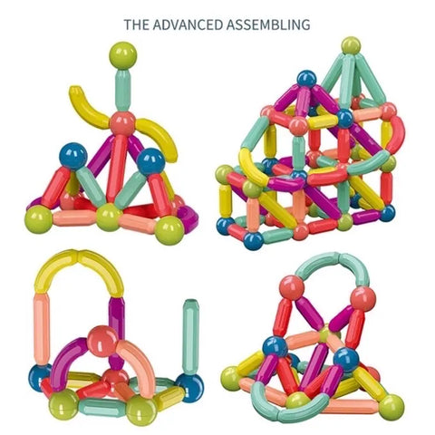 Magnetic Building Blocks Set Early Learning Magnetic Sticks Balls Assembling Game